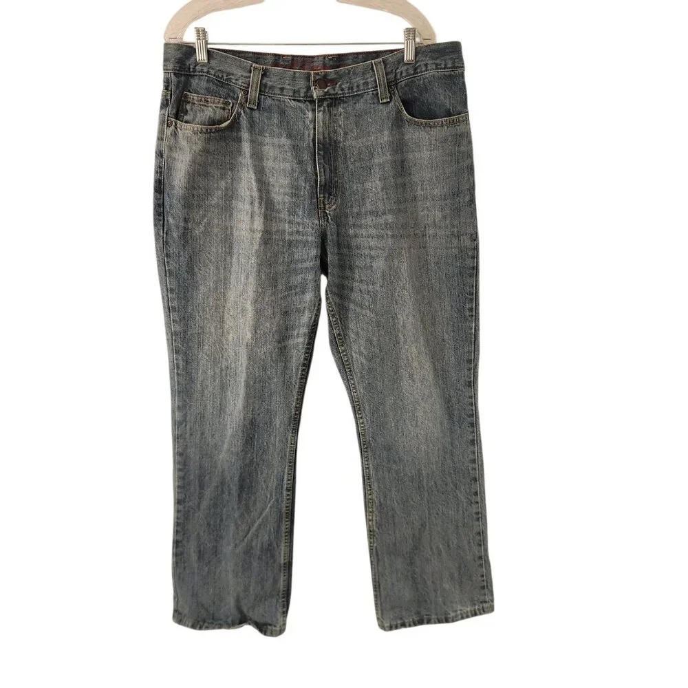 Red Camel Jeans Hawk 9914 Retro Vtg Straight Light Wash Blue Denim Mens 38x30